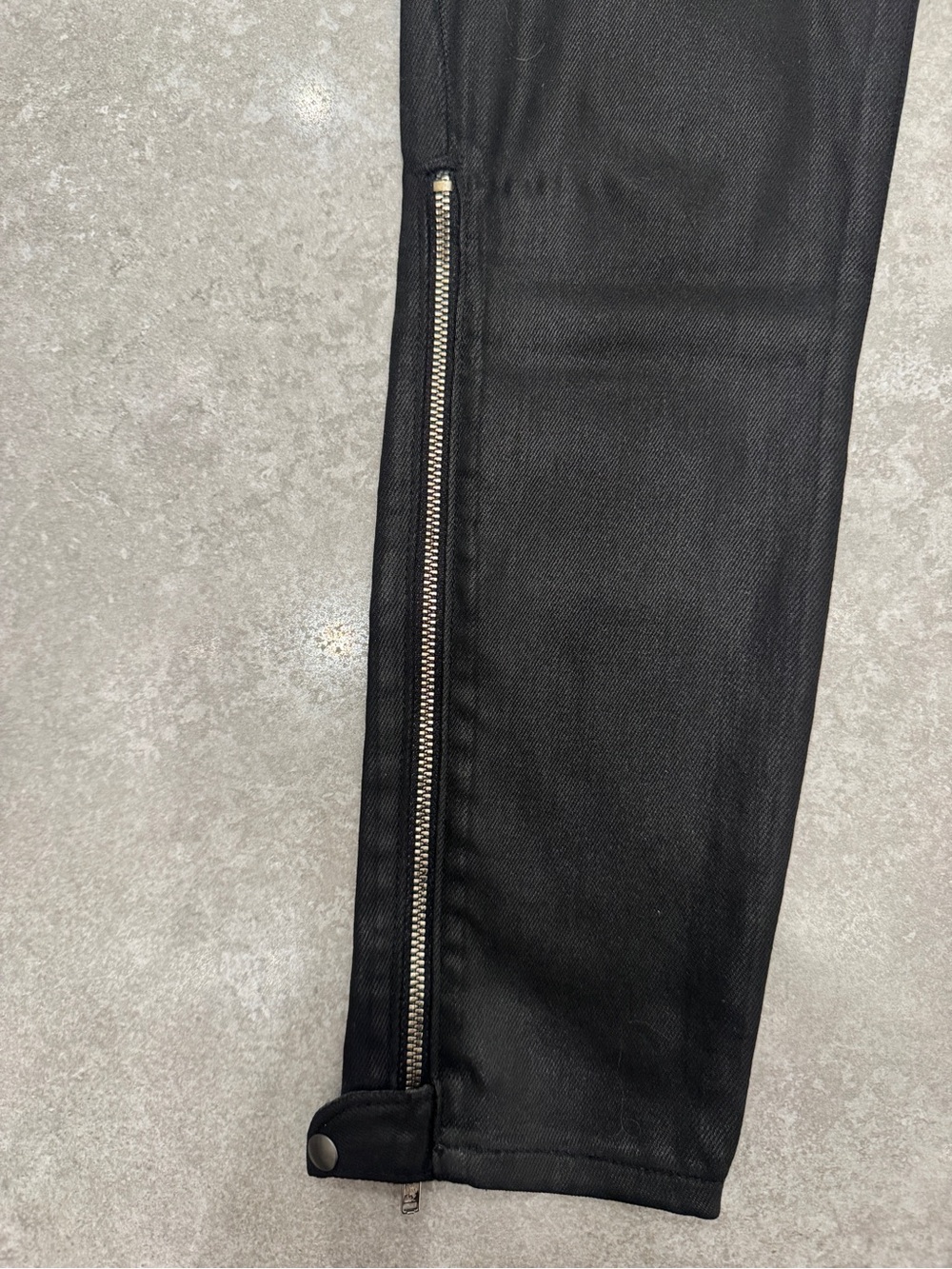 J Brand Black Skinny Coated Jeans with Zip Accents - Picture 2 of 8